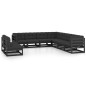 vidaXL Set de muebles de jardín 9 pzas con cojines madera pino negro vidaXL Set de muebles de jardín 9 pzas con cojines madera pino negro