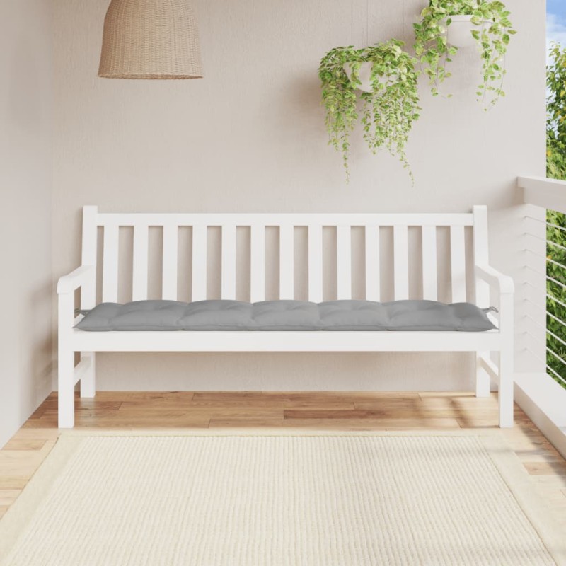 vidaXL Cojín de banco de jardín tela Oxford gris 180x50x7 cm