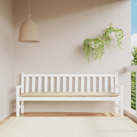 vidaXL Cojín de banco de jardín tela Oxford beige 200x50x7 cm