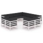 vidaXL Set de muebles de jardín 11 pzas con cojines madera pino blanco vidaXL Set de muebles de jardín 11 pzas con cojines madera pino blanco