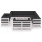 vidaXL Set de muebles de jardín 11 pzas con cojines madera pino blanco vidaXL Set de muebles de jardín 11 pzas con cojines madera pino blanco