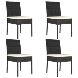 vidaXL Sillas de comedor de jardín 4 unidades ratán sintético negro