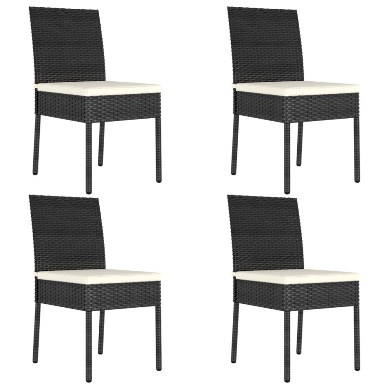 vidaXL Sillas de comedor de jardín 4 unidades ratán sintético negro vidaXL Sillas de comedor de jardín 4 unidades ratán sintético negro