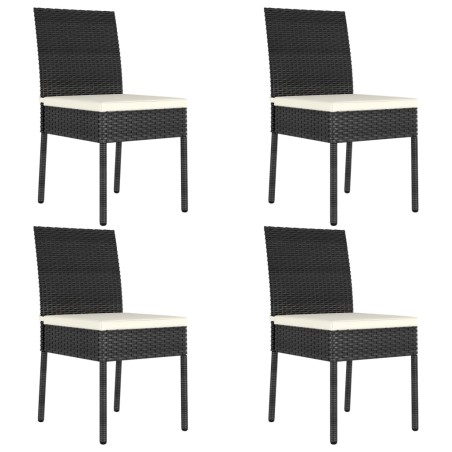 vidaXL Sillas de comedor de jardín 4 unidades ratán sintético negro