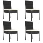 vidaXL Sillas de comedor de jardín 4 unidades ratán sintético negro vidaXL Sillas de comedor de jardín 4 unidades ratán sintético negro