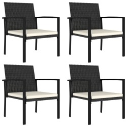 vidaXL Sillas de comedor de jardín 4 unidades ratán sintético negro