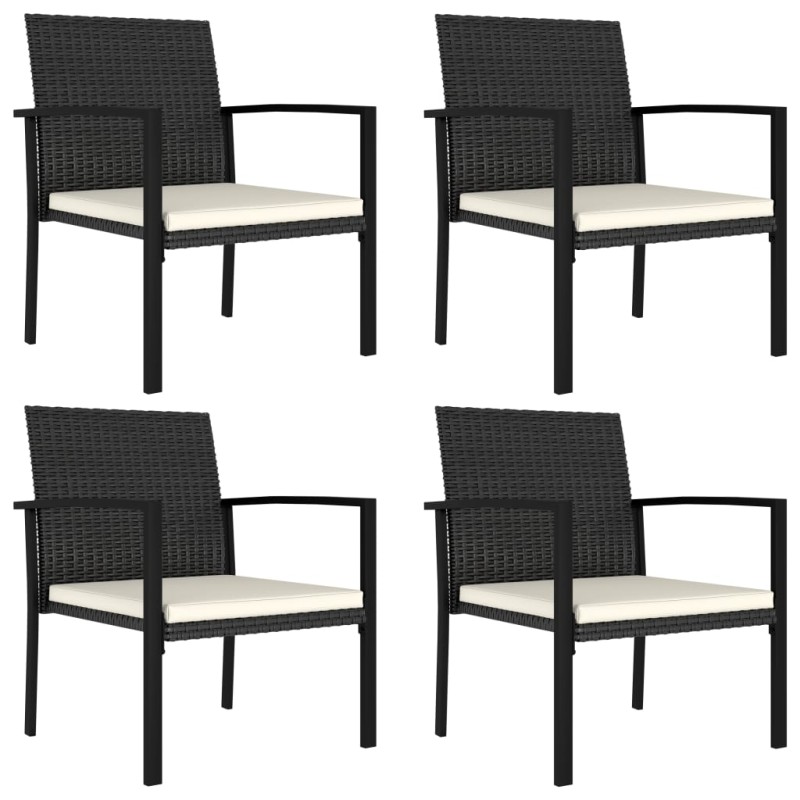vidaXL Sillas de comedor de jardín 4 unidades ratán sintético negro vidaXL Sillas de comedor de jardín 4 unidades ratán sintético negro