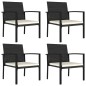 vidaXL Sillas de comedor de jardín 4 unidades ratán sintético negro vidaXL Sillas de comedor de jardín 4 unidades ratán sintético negro