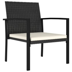 vidaXL Sillas de comedor de jardín 4 unidades ratán sintético negro