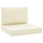 vidaXL Cojines para palés 2 unidades tela Oxford blanco crema