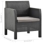 vidaXL Set de muebles jardín 2 piezas con cojín PP ratán gris antracita vidaXL Set de muebles jardín 2 piezas con cojín PP ratán gris antracita
