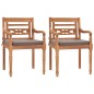 vidaXL Sillas Batavia 2 uds madera maciza teca con cojines gris oscuro vidaXL Sillas Batavia 2 uds madera maciza teca con cojines gris oscuro
