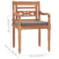 vidaXL Sillas Batavia 2 uds madera maciza teca con cojines gris oscuro vidaXL Sillas Batavia 2 uds madera maciza teca con cojines gris oscuro