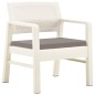vidaXL Set de muebles de jardín 3 piezas con cojines plástico blanco vidaXL Set de muebles de jardín 3 piezas con cojines plástico blanco