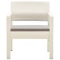 vidaXL Set de muebles de jardín 3 piezas con cojines plástico blanco vidaXL Set de muebles de jardín 3 piezas con cojines plástico blanco
