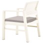 vidaXL Set de muebles de jardín 3 piezas con cojines plástico blanco vidaXL Set de muebles de jardín 3 piezas con cojines plástico blanco