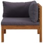 vidaXL Juego de sofás 2 pzas con cojines gris oscuro madera de acacia vidaXL Juego de sofás 2 pzas con cojines gris oscuro madera de acacia