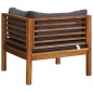 vidaXL Juego de sofás 2 pzas con cojines gris oscuro madera de acacia vidaXL Juego de sofás 2 pzas con cojines gris oscuro madera de acacia