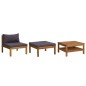 vidaXL Muebles de jardín 3 pzas con cojines madera acacia gris oscuro vidaXL Muebles de jardín 3 pzas con cojines madera acacia gris oscuro