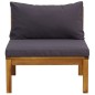 vidaXL Muebles de jardín 3 pzas con cojines madera acacia gris oscuro vidaXL Muebles de jardín 3 pzas con cojines madera acacia gris oscuro