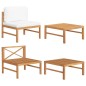 vidaXL Set de muebles de jardín 2 pzas madera de teca y cojines crema