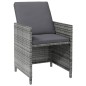 vidaXL Conjunto de silla de jardín y taburete 4 piezas ratán PE gris vidaXL Conjunto de silla de jardín y taburete 4 piezas ratán PE gris
