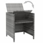 vidaXL Conjunto de silla de jardín y taburete 4 piezas ratán PE gris vidaXL Conjunto de silla de jardín y taburete 4 piezas ratán PE gris