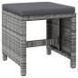 vidaXL Conjunto de silla de jardín y taburete 4 piezas ratán PE gris vidaXL Conjunto de silla de jardín y taburete 4 piezas ratán PE gris