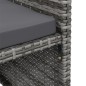 vidaXL Conjunto de silla de jardín y taburete 4 piezas ratán PE gris vidaXL Conjunto de silla de jardín y taburete 4 piezas ratán PE gris