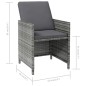 vidaXL Conjunto de silla de jardín y taburete 4 piezas ratán PE gris vidaXL Conjunto de silla de jardín y taburete 4 piezas ratán PE gris