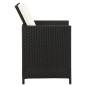 vidaXL Conjunto de silla de jardín y taburete 4 piezas negra ratán PE vidaXL Conjunto de silla de jardín y taburete 4 piezas negra ratán PE