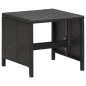 vidaXL Conjunto de silla de jardín y taburete 4 piezas negra ratán PE vidaXL Conjunto de silla de jardín y taburete 4 piezas negra ratán PE