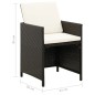vidaXL Conjunto de silla de jardín y taburete 4 piezas negra ratán PE vidaXL Conjunto de silla de jardín y taburete 4 piezas negra ratán PE