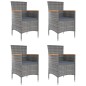 vidaXL Sillas de comedor de jardín 4 unidades ratán sintético gris vidaXL Sillas de comedor de jardín 4 unidades ratán sintético gris