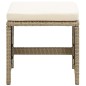 vidaXL Taburetes de jardín 4 unidades y cojines ratán sintético beige vidaXL Taburetes de jardín 4 unidades y cojines ratán sintético beige