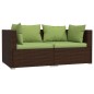 vidaXL Set muebles de jardín 3 piezas y cojines ratán sintético marrón vidaXL Set muebles de jardín 3 piezas y cojines ratán sintético marrón