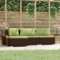 vidaXL Set muebles de jardín 4 piezas y cojines ratán sintético marrón vidaXL Set muebles de jardín 4 piezas y cojines ratán sintético marrón