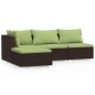 vidaXL Set muebles de jardín 4 piezas y cojines ratán sintético marrón vidaXL Set muebles de jardín 4 piezas y cojines ratán sintético marrón