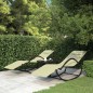vidaXL Tumbonas mecedoras 2 uds acero y textilene crema vidaXL Tumbonas mecedoras 2 uds acero y textilene crema