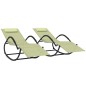 vidaXL Tumbonas mecedoras 2 uds acero y textilene crema vidaXL Tumbonas mecedoras 2 uds acero y textilene crema