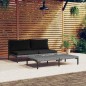 vidaXL Muebles jardín 3 pzas ratán sintético semicircular gris oscuro vidaXL Muebles jardín 3 pzas ratán sintético semicircular gris oscuro