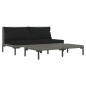 vidaXL Muebles jardín 3 pzas ratán sintético semicircular gris oscuro vidaXL Muebles jardín 3 pzas ratán sintético semicircular gris oscuro