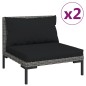 vidaXL Muebles jardín 3 pzas ratán sintético semicircular gris oscuro vidaXL Muebles jardín 3 pzas ratán sintético semicircular gris oscuro