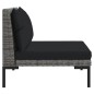 vidaXL Muebles jardín 3 pzas ratán sintético semicircular gris oscuro vidaXL Muebles jardín 3 pzas ratán sintético semicircular gris oscuro