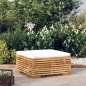 vidaXL Taburete de jardín con cojín color crema madera maciza teca vidaXL Taburete de jardín con cojín color crema madera maciza teca