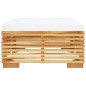 vidaXL Taburete de jardín con cojín color crema madera maciza teca vidaXL Taburete de jardín con cojín color crema madera maciza teca