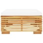 vidaXL Taburete de jardín con cojín color crema madera maciza teca vidaXL Taburete de jardín con cojín color crema madera maciza teca