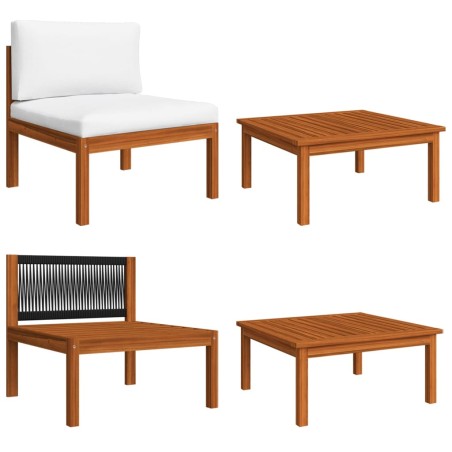 vidaXL Muebles de jardín 2 piezas con cojines madera maciza de acacia 