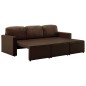 vidaXL Sofá cama modular de 3 plazas cuero sintético marrón vidaXL Sofá cama modular de 3 plazas cuero sintético marrón