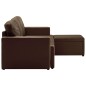 vidaXL Sofá cama modular de 3 plazas cuero sintético marrón vidaXL Sofá cama modular de 3 plazas cuero sintético marrón